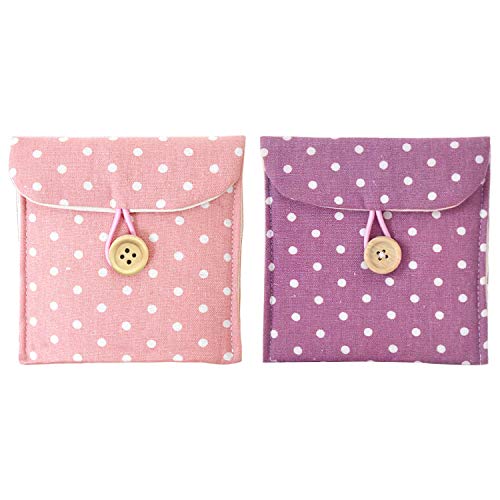 AWIIK – Bolsas para Almacenamiento de mascarillas. Caja portátil para Guardar mascarillas. Estuche de Tela, Funda de algodón. Porta máscara Lavable Antipolvo antibacteria – 2 Unidades + Sticker (A)