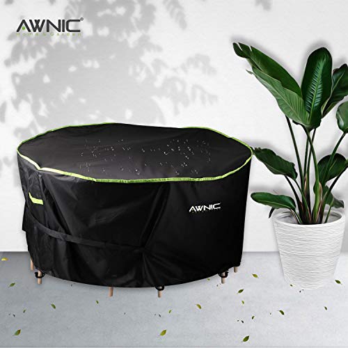 AWNIC Funda Mesa Exterior Impermeable Redonda Funda de la bañera Caliente para el Lay Z SPA Jardín Funda Muebles Patio Terraza Funda para SPA Oxford Resistente Ø250X71cm