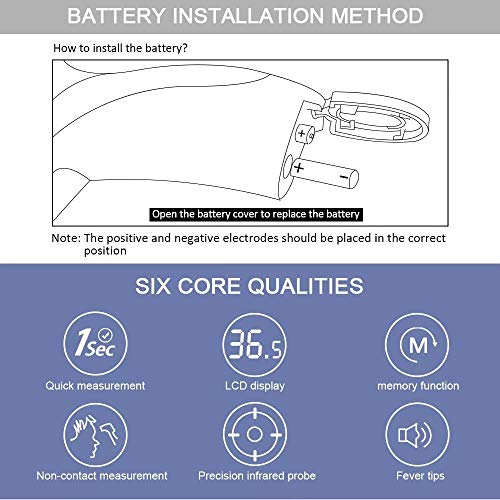 AXHKIO Termometro Infrarrojos de Frente sin Contacto, Pantalla Digital Retroiluminada de Tres Colores Temperatura de Lectura Instantánea de Bebés