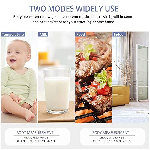AXHKIO Termometro Infrarrojos de Frente sin Contacto, Pantalla Digital Retroiluminada de Tres Colores Temperatura de Lectura Instantánea de Bebés