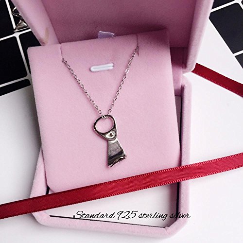 Axiba S925 Plata fácil Personalidad de Cadena de Anillo Collar Colgante Coreano Viento Mujer Corto-línea clavícula Creativo Joyería Cien El Regalo más Hermoso