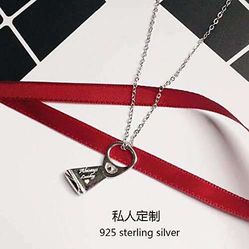 Axiba S925 Plata fácil Personalidad de Cadena de Anillo Collar Colgante Coreano Viento Mujer Corto-línea clavícula Creativo Joyería Cien El Regalo más Hermoso