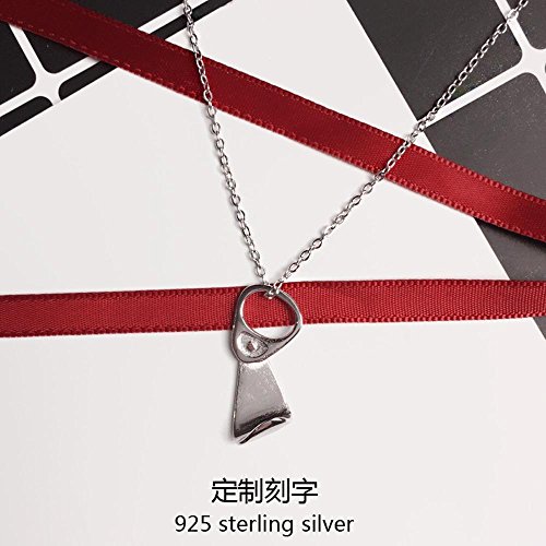 Axiba S925 Plata fácil Personalidad de Cadena de Anillo Collar Colgante Coreano Viento Mujer Corto-línea clavícula Creativo Joyería Cien El Regalo más Hermoso