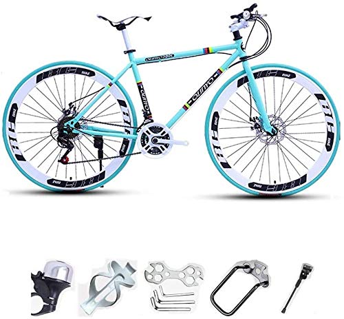 AXWT Las Bicicletas de Carretera y Bicicletas de montaña de los Hombres de Las Mujeres, Las bicis de 26 Pulgadas, sólo for Adultos, Marco de Acero de Alto Carbono, Camino de la Bicicleta de Carreras,