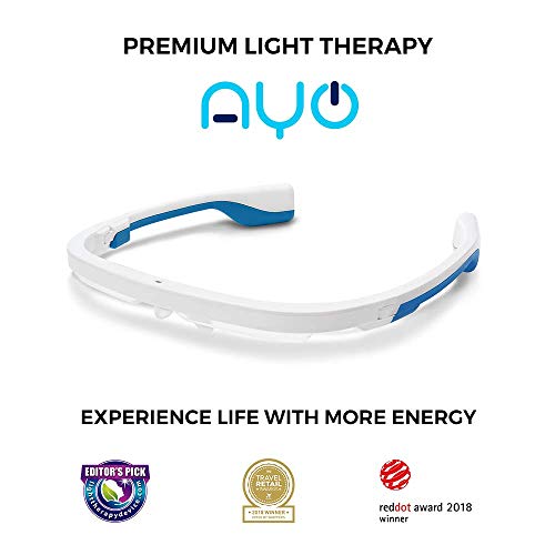 AYO: Duerme mejor, supera la descompensación horaria y aumenta tu energía! Gafas de terapia de luz premium completamente controladas por la aplicación goAYO.
