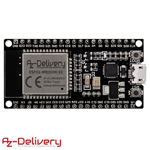 AZDelivery ESP32 ESP-WROOM-32 NodeMCU Modulo Wifi + Bluetooth Dev Kit C Placa de Desarrollo 2.4 GHz Dual Core con Chip CP2102 (modelo sucesor del ESP8266) con E-Book incluido!