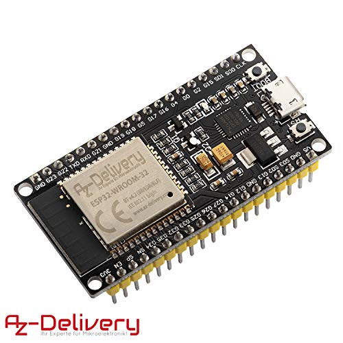 AZDelivery ESP32 ESP-WROOM-32 NodeMCU Modulo Wifi + Bluetooth Dev Kit C Placa de Desarrollo 2.4 GHz Dual Core con Chip CP2102 (modelo sucesor del ESP8266) con E-Book incluido!