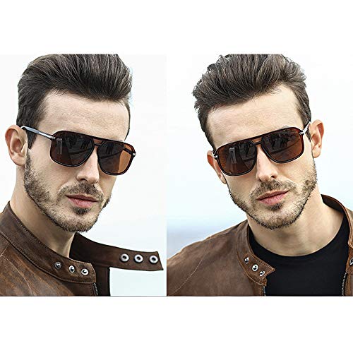 B BIDEN Retro Moda Gafas de Sol Cuadradas para Hombres, Cool Gafas al Aire Libre con Lentes de Protección para Deporte y Conducción