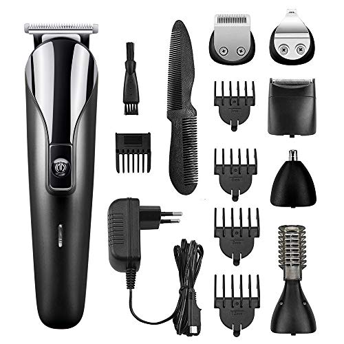 Babacom Cortapelos Hombre, 6 en 1 Maquina Cortar Pelo Profesional, Multifunción Cortadora de Pelo Maquina Afeitar Barba/Nariz/Orejas/Cabeza/Cara/Cuerpo con Peines Guía para Padre y Novio