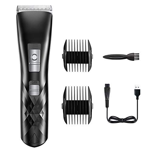 Babacom Maquina Cortar Pelo Profesional, Cortapelos Hombre Recargable Inalámbrico, Cortadora de Pelo Recortadora Barba Impermeable con Pantalla LED & 2 Peines Guía (4 Niveles Ajustable) para Familiar