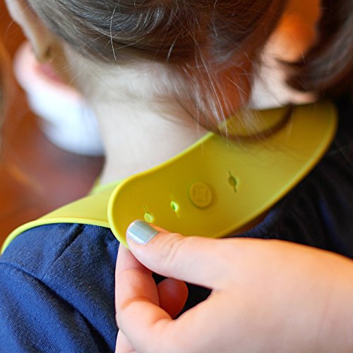 ¡Babero impermeable de silicona que se limpia fácilmente! ¡Cómodos baberos flexible que evitan las manchas! ¡Pasa menos tiempo limpiando después de las comidas con bebés o niños pequeños! Par de 2 colores (verde lima / turquesa)