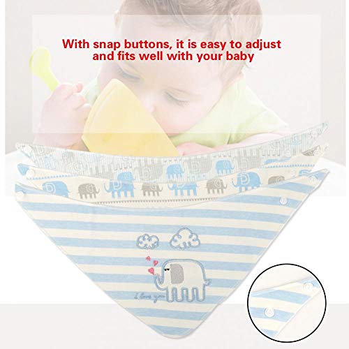 Babero para bebé, insular, suave y cómodo, de algodón para recién nacidos, 3 baberos absorbentes para dentición, baberos para bebés, para niñas, niños, regalos para fiestas de cumpleaños(Elefante)