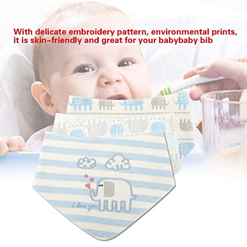Babero para bebé, insular, suave y cómodo, de algodón para recién nacidos, 3 baberos absorbentes para dentición, baberos para bebés, para niñas, niños, regalos para fiestas de cumpleaños(Elefante)