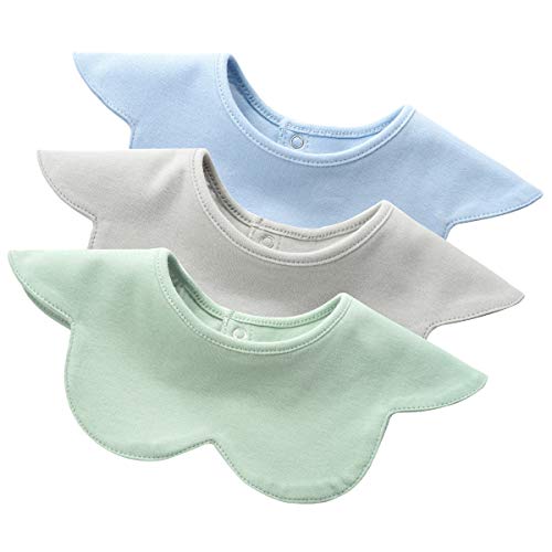 Baberos Bebe Bandanas Bufanda Toalla Drool Bebé Tela Para Niña Niño Recien Nacido, 100% Algodón Suave y Absorbente, 3Pcs