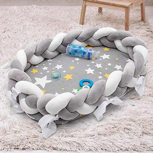 Babify Cuna nido con Trenza - Reductor de cuna para bebés