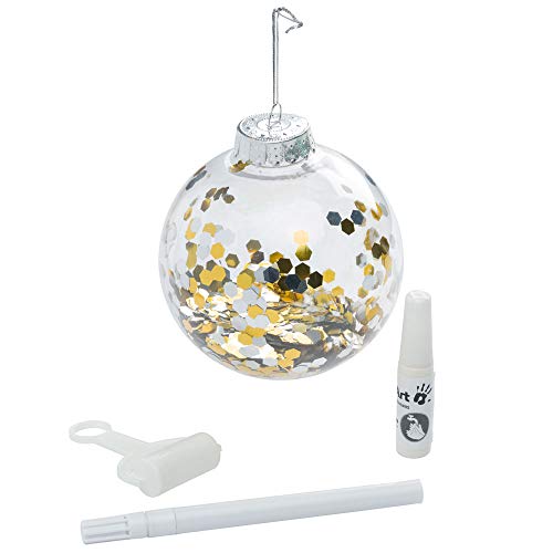 Baby Art My Christmas Fairy Adorno de Navidad con Huella de Mano de bebé, Bola personalizad para árbol, Adorno navideño Original, Transparente con Brillo