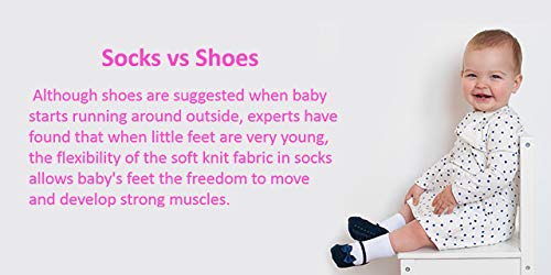 Baby Emporio 6 pares de calcetines para bebé niña - Suelas antideslizantes - Algodón suave - Paquete de regalo - Efecto zapatillas