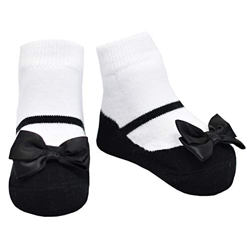 Baby Emporio 6 pares de calcetines para bebé niña - Suelas antideslizantes - Algodón suave - Paquete de regalo - Efecto zapatillas