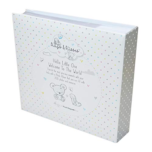 Baby First - Álbum de fotos de 10 x 15 cm, 200 fotos, recuerdos, recuerdos de cumpleaños y bautizos, color blanco