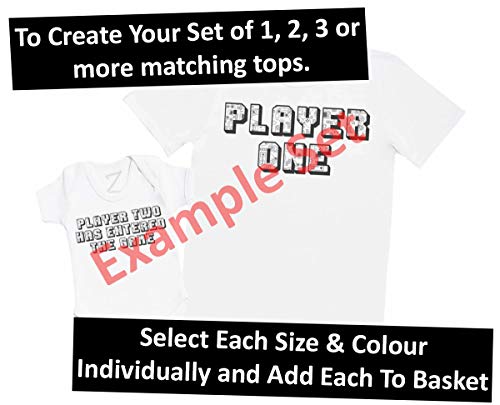 Baby Full Battery - Regalo para Padres y bebés en un Camiseta para bebés y una Camiseta de Hombre a Juego - Blanco - M & 3-6 Meses