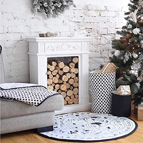 Baby Game Pad Round, Cotton Pad DIY Craft Village Graffiti Niños En Blanco Y Negro Gateando Niños Pad para Niños Pintura