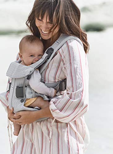 BABYBJÖRN One Air - Mochila Porta Bebé, 3D Tejido de red, Plata