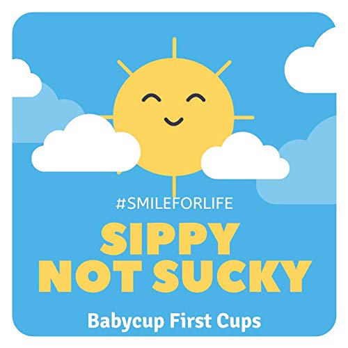 Babycup Primer Vaso - Sippy Cups abiertos para bebés y niños 4m+, taza de aprendizaje graduada y transparente, 100% reciclable y libre de BPA, capacidad de 50ml, set de 4, (azul)