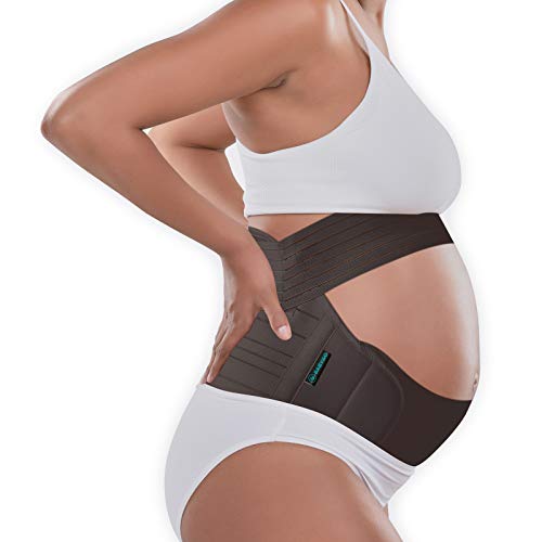 BABYGO 4-1 Cinturón Embarazada Maternidad Faja Postparto Reductora - Espalda, Pelvis, Caderas, Abdominals, Disfunción el Pubis de la Sínfisis, Ciática - Negro, XXL, 50