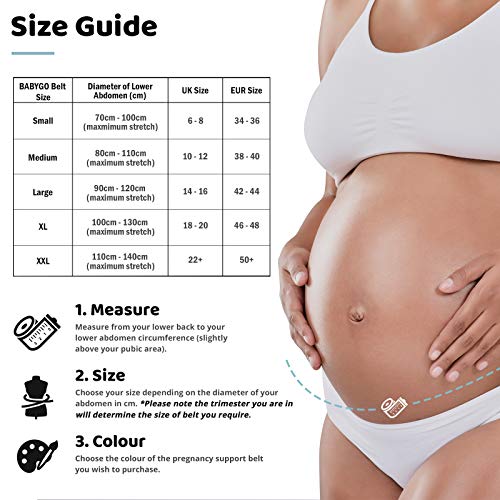 BABYGO 4-1 Cinturón Embarazada Maternidad Faja Postparto Reductora - Espalda, Pelvis, Caderas, Abdominals, Disfunción el Pubis de la Sínfisis, Ciática - Beige, XL, 46-48