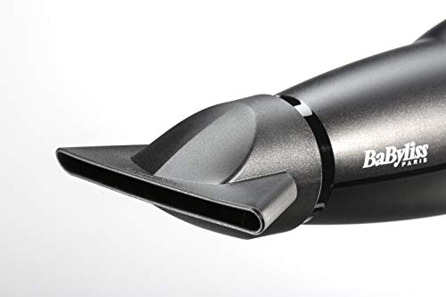 BaByliss 6614DE - Secador de pelo iónico ultra-rápido, motor profesional AC, 2300 W, 6 velocidades/temperaturas, aire frío, 2 concentradores, 1 difusor, color negro