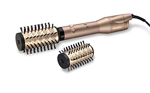 BaByliss AS952E Big Hair Dual - Cepillo de Aire, 2 Cabezales Cerámicos y Rotatorios de 50 y 40 mm, Iónico, Ajuste de Aire Frío , Tecnología Air Flow, 650W