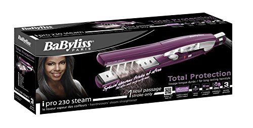 BaByliss iPro 230 - Plancha de vapor para cabello, color púrpura