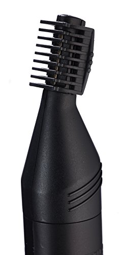 BaByliss MEN E652E Cortapelos para nariz, orejas y cejas, sistema de corte circular, lavable bajo el grifo, color negro
