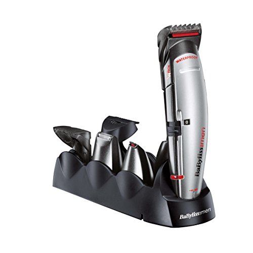 BaByliss Multigroom 8 en 1 E835E - Cortapelos multifunción cabello y barba, cabezal de afeitado hombre, cabezal para nariz y orejas, cuchilla de precisión, 40 min autonomía