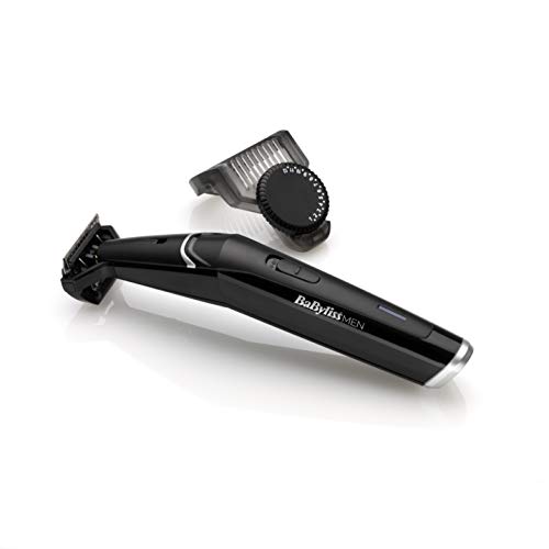 BaByliss T881E Barbero eléctrico, recortadora de barba masculino, uso con/sin cable, 23 longitudes de 0.5 a 12 mm, 60 minutos de autonomía, neceser incluida, color negro