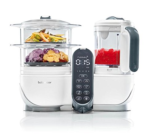 Babymoov Nutribaby+ A001117 - Procesador de alimentos para bebés, cocción al vapor y batidora color blanco