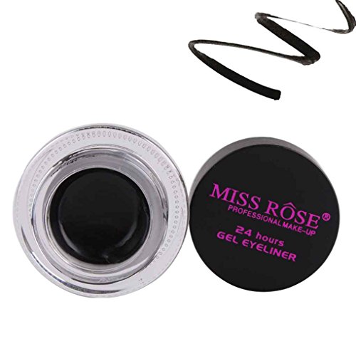 Babysbreath MISS ROSE 2pcs / set Marrón/Negro Eyeliner Gel Crema duradera maquillaje a prueba de mareo Eyeliner a prueba de agua