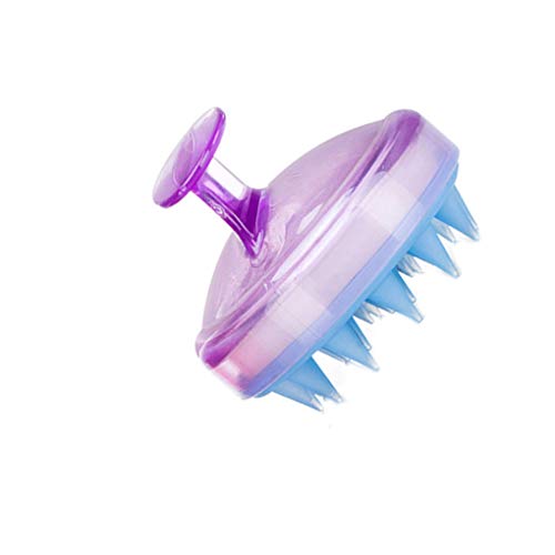 babysbreath17 Champú de Silicona Masaje del Cuero cabelludo del Pelo Cepillo de Lavado de Limpieza Exfoliante Cuerpo masajeador Cepillo de baño de Ducha púrpura trandparent 8 * 7cm