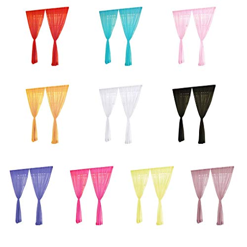 Babysbreath17 Sólido Boda del Color organdí decoración de la casa Puerta de la Ventana de Tul Gasa Cubre la Cortina de Gran Colorido Blanco 100 * 270cm