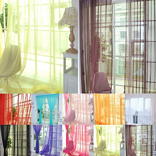Babysbreath17 Sólido Boda del Color organdí decoración de la casa Puerta de la Ventana de Tul Gasa Cubre la Cortina de Gran Colorido Blanco 100 * 270cm