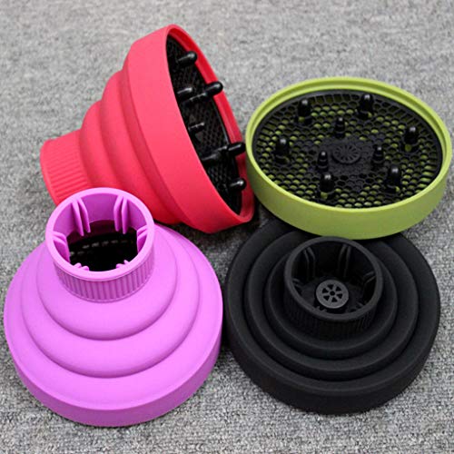 babysbreath17 Universal de Silicona Plegable del Ventilador Cubierta de Pelo del salón Rizado Secador de Pelo Plegable difusor de la Capilla púrpura 13.8 * 11.5cm