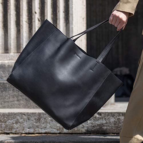 BACCINI® Bolso Tipo Tote Bag Frida Bolso de Mano 15" Ordenador Bolso de Hombro Piel Negro