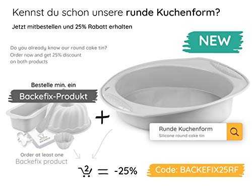 Backefix - Molde para 24 magdalenas (silicona, con asas, tamaño XXL)
