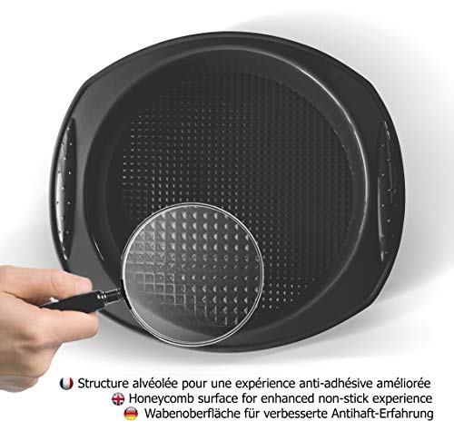 Backhaus Molde Redondo para Tartas, Juego de Repostería de Silicona Platino Antiadherente con Espátula y Cuchillo de Pastel, Libres de BPA | Negro