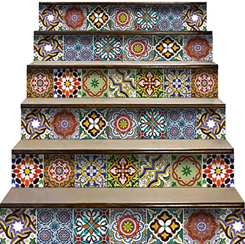 Backsplash Pegatinas para azulejos, 24 unidades, auténticos azulejos de Talavera tradicionales, para baño y cocina, fáciles de aplicar, solo retirar el papel y pegar, decoración del hogar, 10 x 10 cm