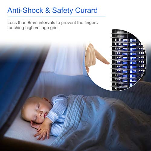BACKTURE Lámpara Antimosquitos Interior, 6W UV Trampa Insectos Electrico con Cepillo Limpio, Lámpara de Insectos para Cocina Sala de Estar Dormitorio