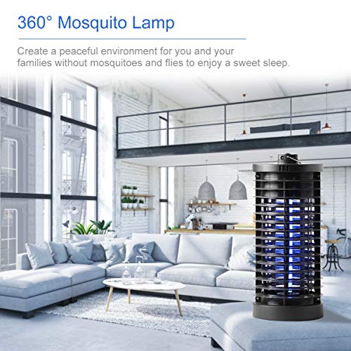 BACKTURE Lámpara Antimosquitos Interior, 6W UV Trampa Insectos Electrico con Cepillo Limpio, Lámpara de Insectos para Cocina Sala de Estar Dormitorio