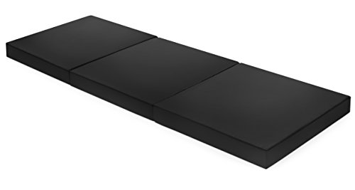 Badenia Bettcomfort Trendline, Colchón plegable para invitados con funda de microfibra, área de descanso de 196 x 65 cm, negro