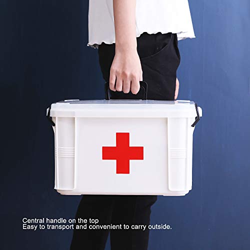 BAFFECT Caja de almacenamiento de doble capa de primeros auxilios