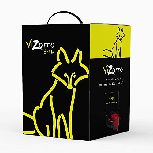 Bag in Box 10L I Vino Tinto Recomendado caja de vino tinto con grifo I Uvas Seleccionadas Vino de la Tierra de Castilla y León Con un Sabor Suave , Agradable y Vivo I Vizorro Tinto Tempranillo